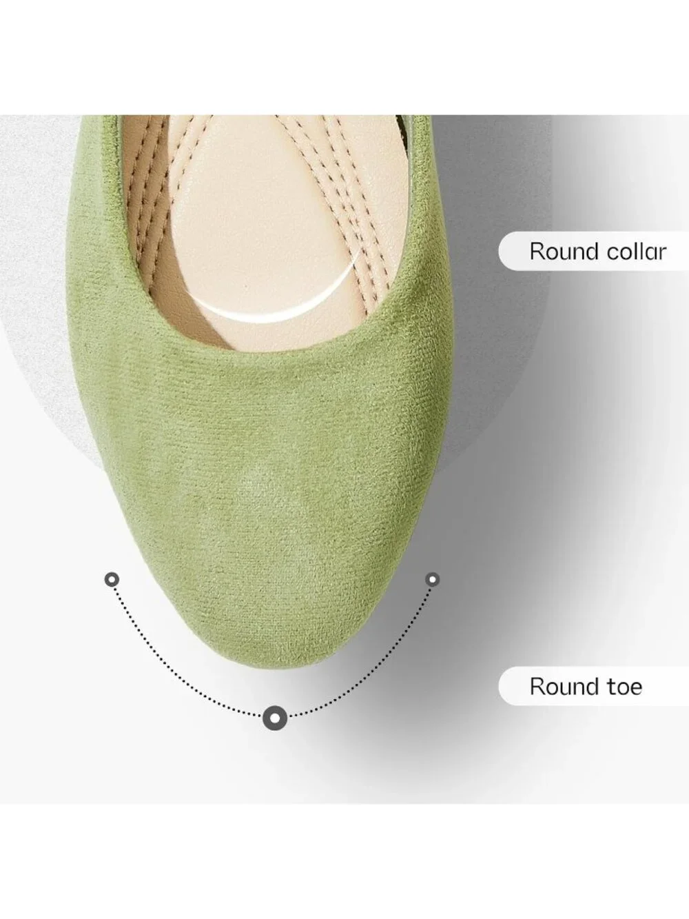 Women's Green Suede Round Toe Soft Flexible & Foldable Comfortable Ballet Flats